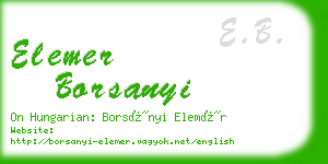 elemer borsanyi business card